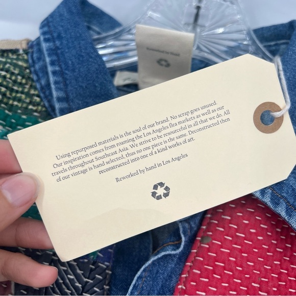 Tricia Fix x Carhartt Tan Denim Canvas Embroidered Upcycled Boho Jacket XS/S NWT - Picture 5 of 9